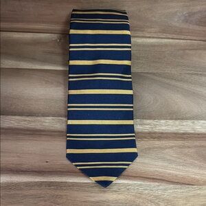 Brooks Brothers Navy and Gold Striped Men's Tie